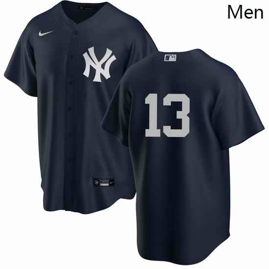 Men New York Yankees 13 Joey Gallo Men Nike Black Alternate MLB Jersey No Name